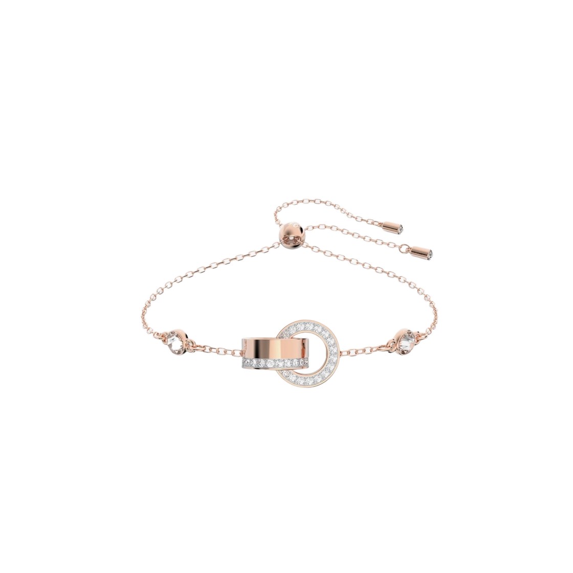 (W) 스와로브스키 할로우 브레이슬릿 화이트 로즈 골드 플래팅 | Swarovski | KREAM