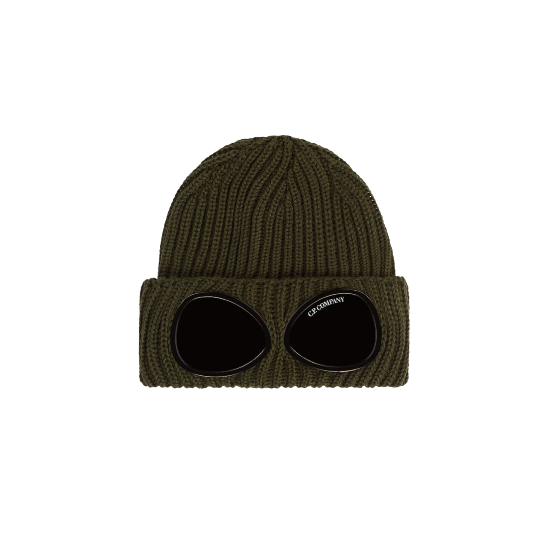 (키즈) C.P. 컴퍼니 메리노 울 고글 비니 아이비 그린 - 23FW((Kids) C.P. Company Merino Wool Goggle Beanie Ivy Green - 23FW) - 1