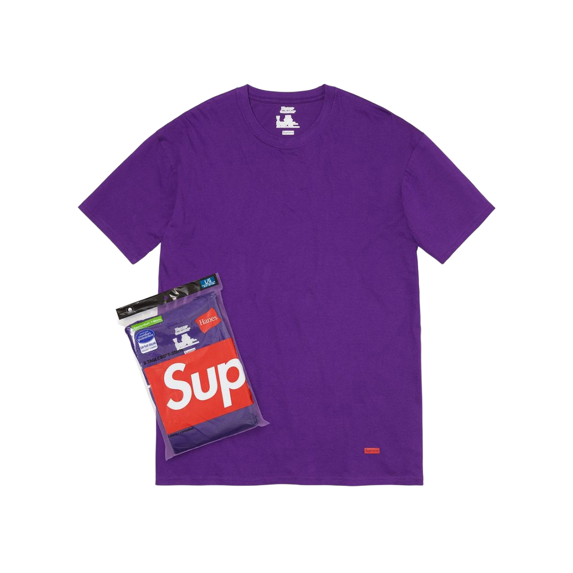 슈프림 헤인즈 태그리스 티셔츠 퍼플 (2개입)(Supreme Hanes Tagless T-Shirts Purple (2 Pack))