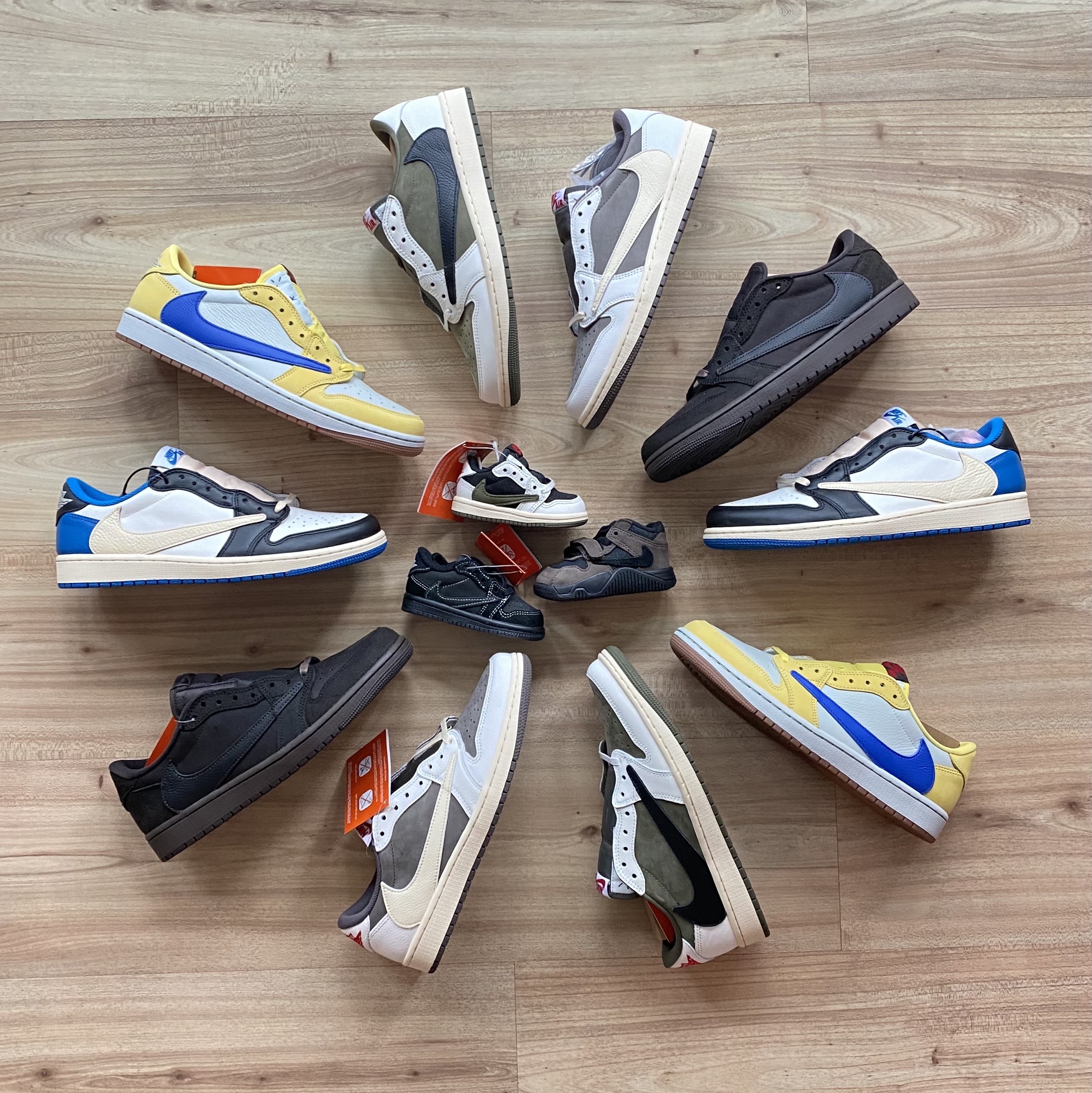 Jordan 1 x Travis Scott Retro Low OG SP Velvet Brown and Dark Mocha, Jordan 1 x Travis Scott Retro Low OG SP Reverse Olive 착용 스타일