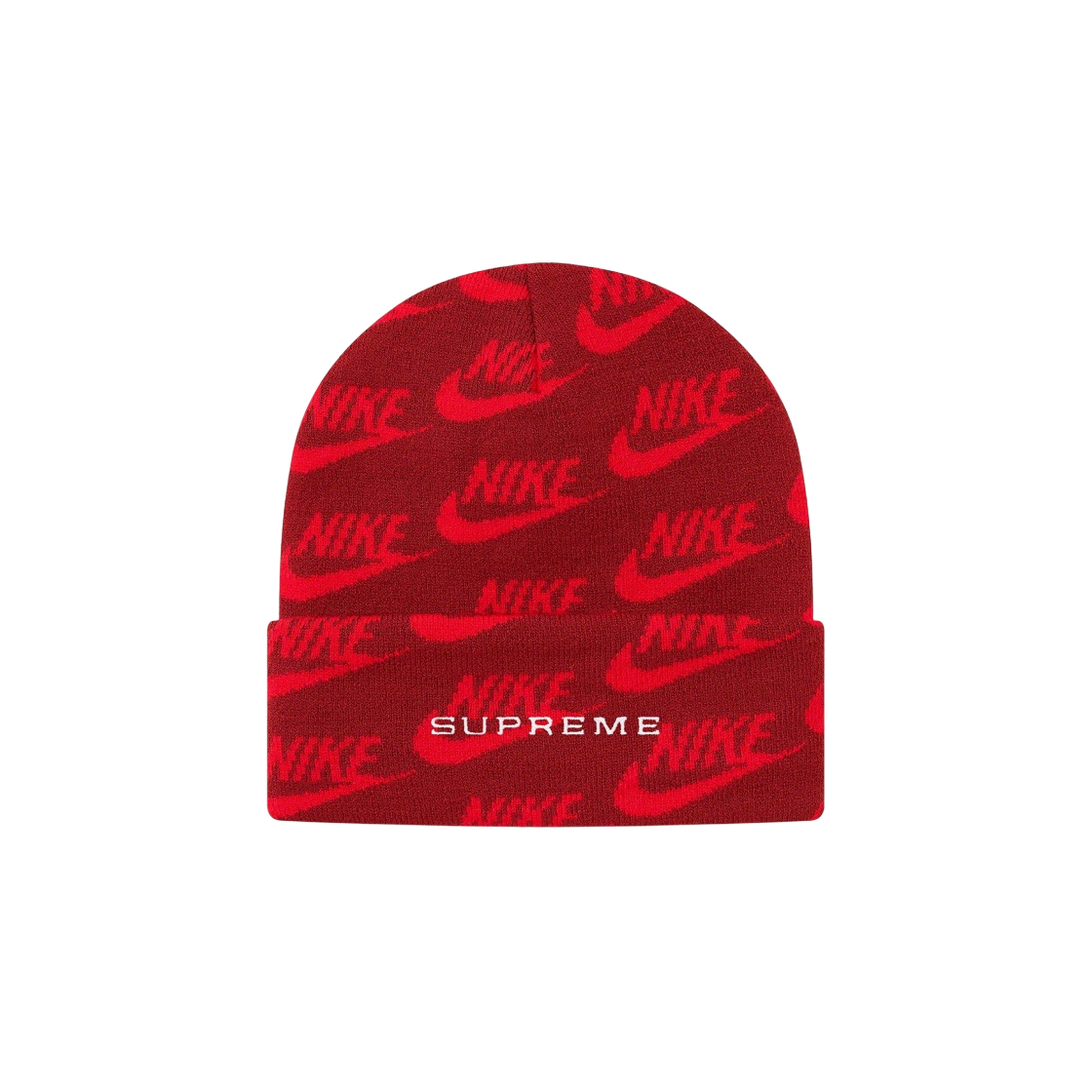 슈프림 x 나이키 자카드 로고 비니 레드 - 21SS(Supreme x Nike Jacquard Logos Beanie Red - 21SS) - 1