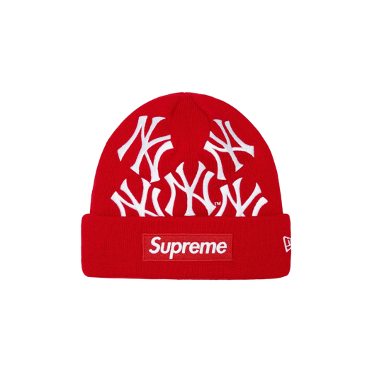 슈프림 x 뉴욕 양키스 뉴에라 박스로고 비니 네이비 - 21FW