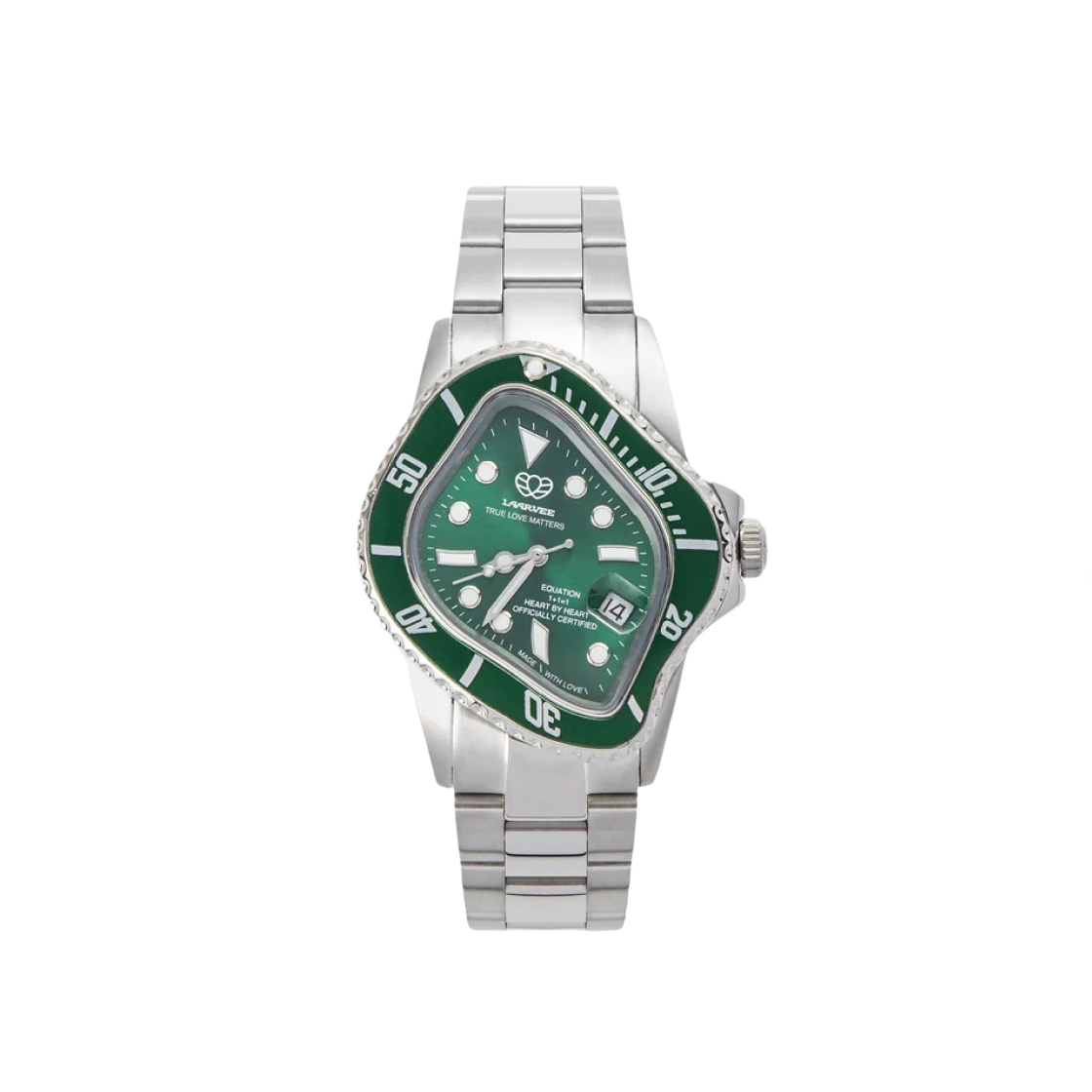 라르비 PEA001 실버 프리시전 스틸 그린 베젤 그린 다이얼(Laarvee PEA001 Silver Precision Steel Green Bezel Green Dial)