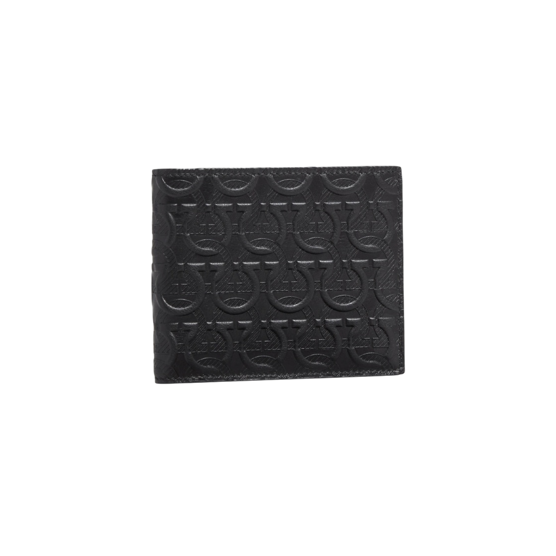 66A638-725077 Ferragamo Embossed Gancini Pattern Wallet Black - 대표 이미지 #1