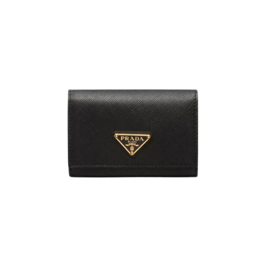 Prada Saffiano Leather Card Holder Black