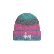 Stussy Cuff Beanie Spray Stripe Teal Multi