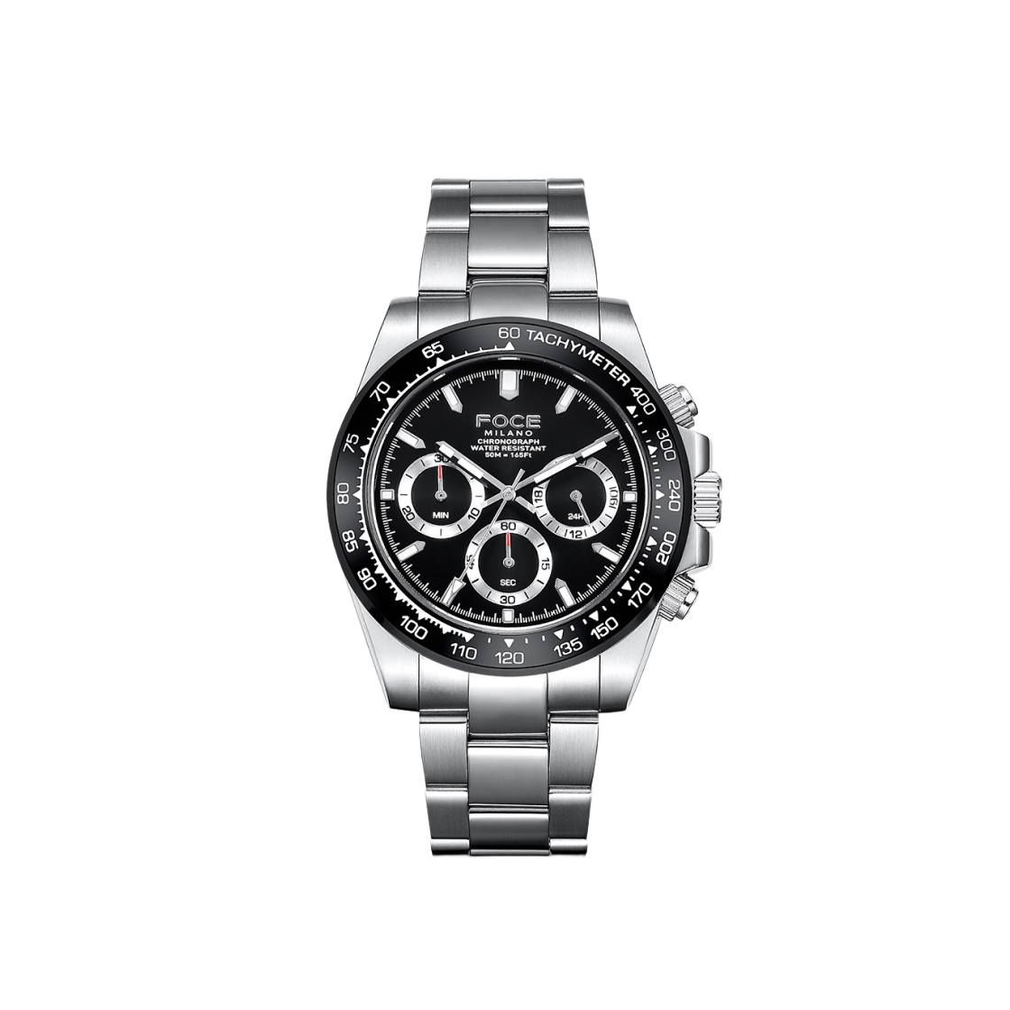 FM7608BK Foce 41mm Chronograph Metal Watch Black