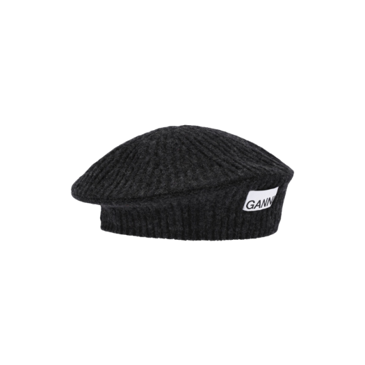 (W) Ganni Wool Beret Phantom