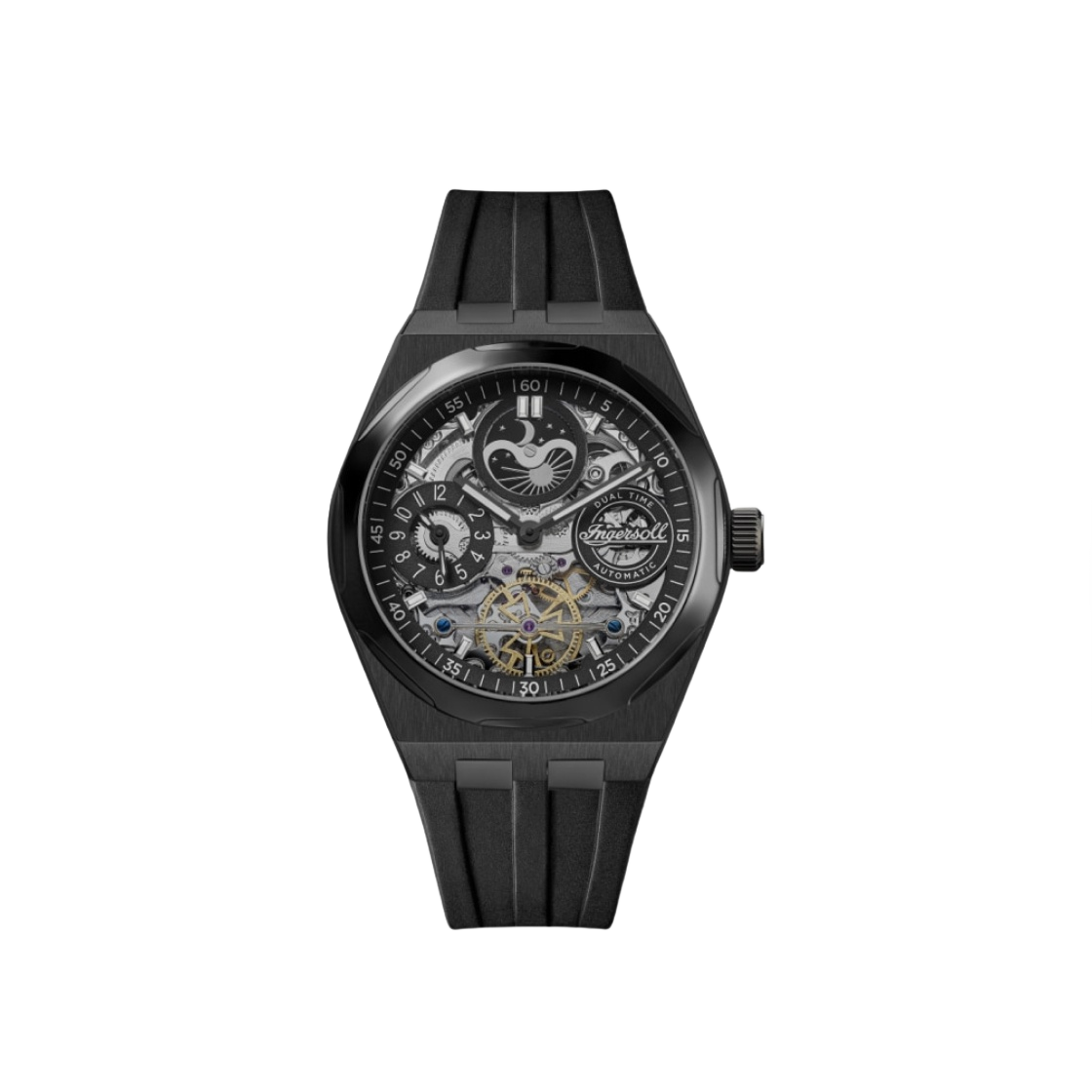 잉거솔 브로드웨이 43mm I12908 오토매틱 스테인리스 스틸 실버 블랙 블랙 다이얼(Ingersoll Broadway 43mm I12908 Automatic Stainless Steel Silver Black Black Dial)