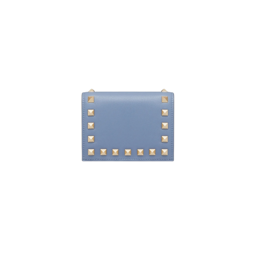 Valentino Small Rockstud Calfskin Wallet Niagara