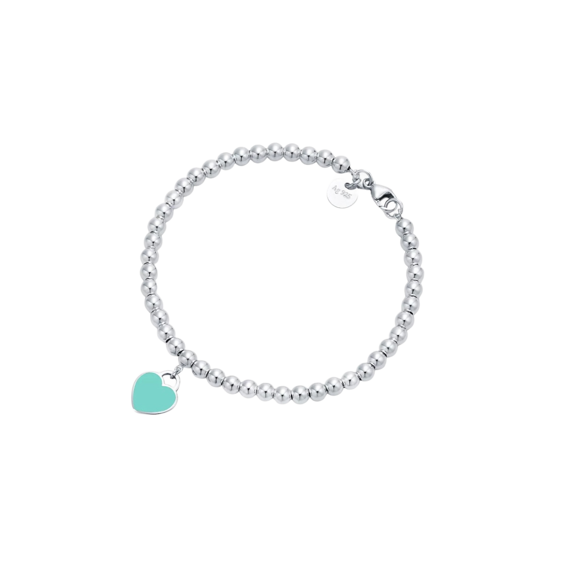 - Tiffany & Co. Return to Tiffany Blue Heart Tag Bead Bracelet Silver - 대표 이미지 #1