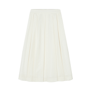 BEMUSE MANSION Satin tuck flare skirt Ivory