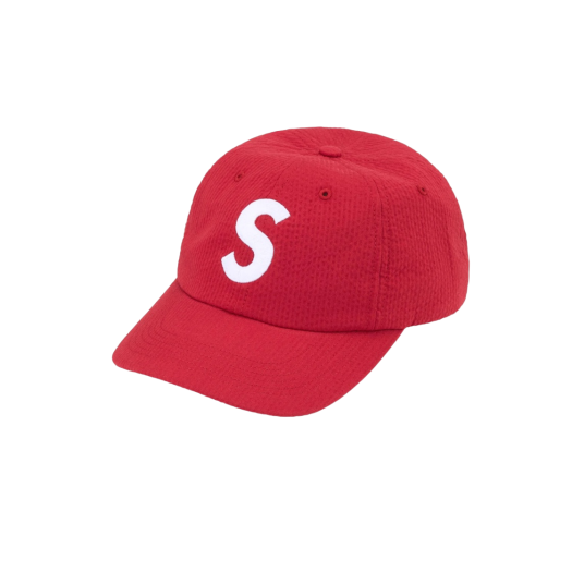 Supreme Seersucker S Logo 6-Panel Red - 24SS