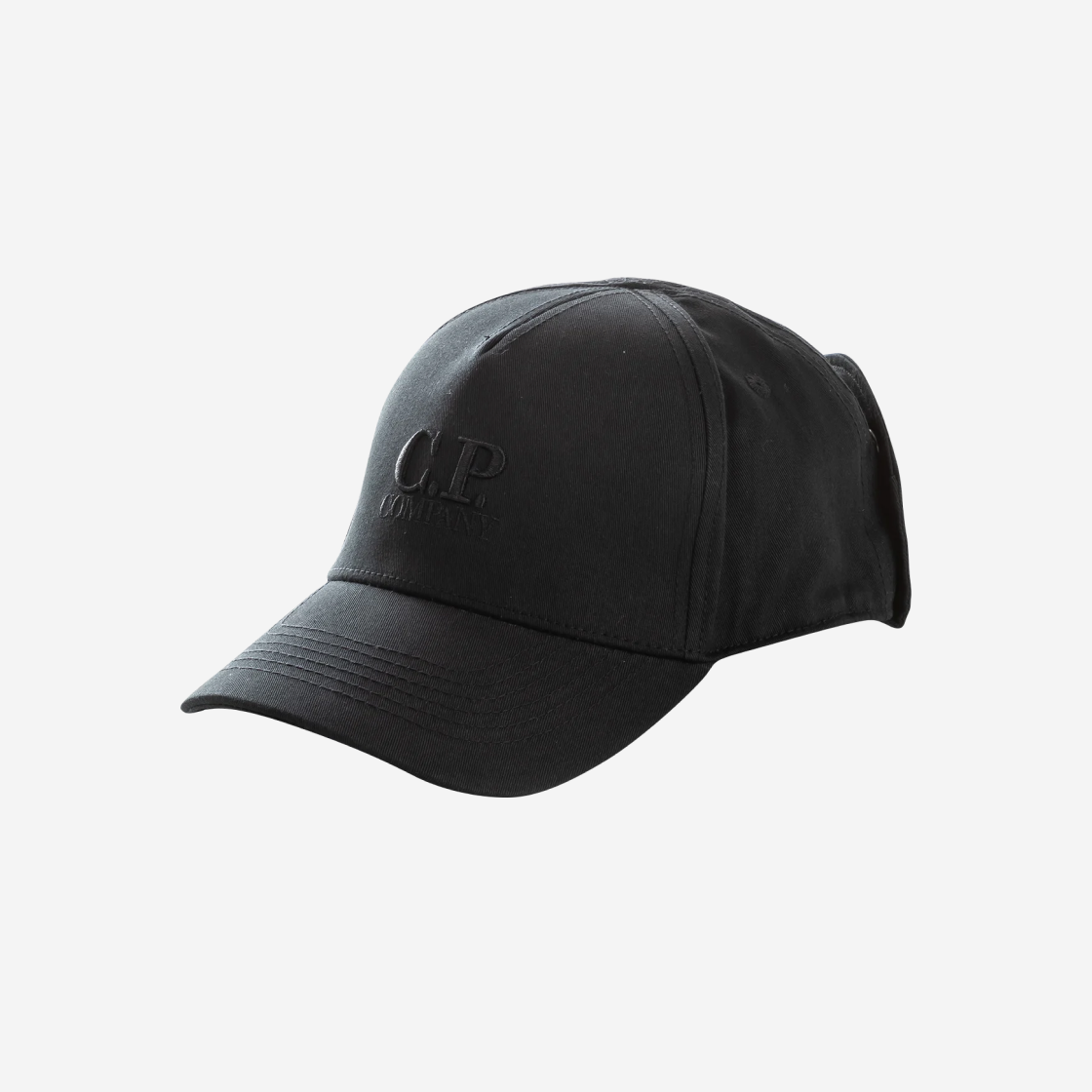 10CMAC092A005279A999 C.P. Company Goggle Back Logo Cap Black - 21SS - 대표 이미지 #1