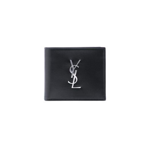 Saint Laurent East/West Monogram Wallet in Smooth Leather Black