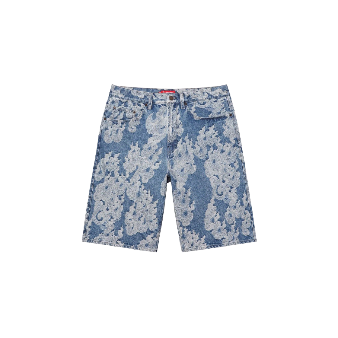 パンツ Supreme Flames Jacquard Baggy Denim Supreme Flames Jacquard Baggy Denim Short (SS23) - $148