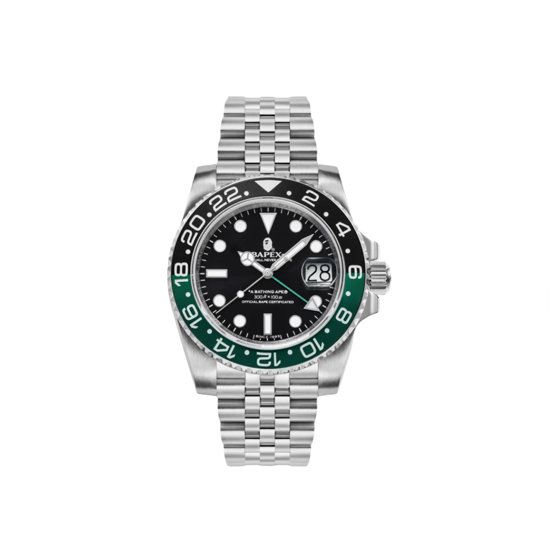 베이프 타입 2 베이펙스 #1 워치 블랙 그린(BAPE Type 2 Bapex #1 Watch Black Green)