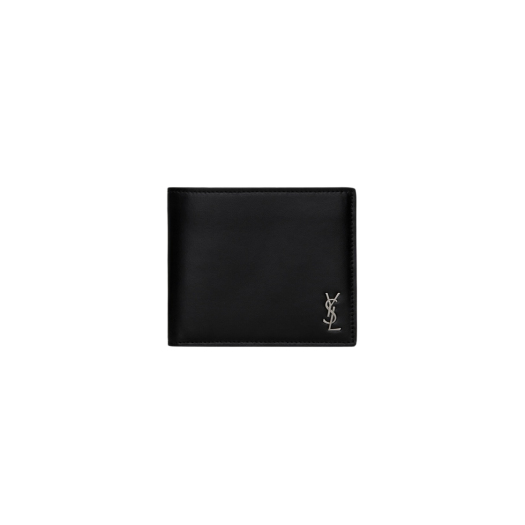 Saint Laurent Tiny Cassandre East/West Wallet in Matte Leather Black