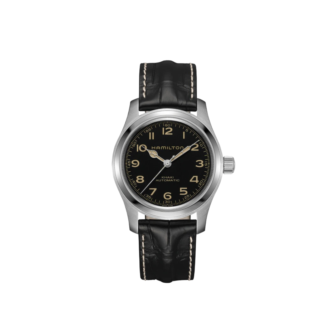 해밀턴 카키 필드 머피 42mm 오토매틱 스테인리스 스틸 레더 블랙(Hamilton Khaki Field Murph 42mm Automatic Stainless Steel Leather Black)
