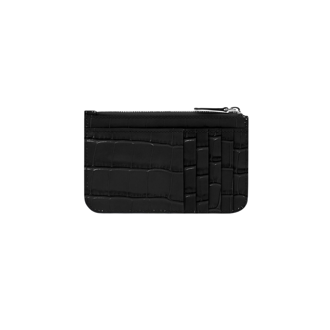 발렌시아가 크로커다일 엠보스 카프스킨 캐쉬 라지 롱 코인 카드 홀더 블랙(Balenciaga Cash Large Long Coin and Card Holder in Crocodile Embossed Calfskin Black) - 2
