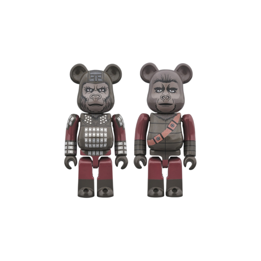 Bearbrick Planet Of The Apes General Ursus & Soldier Ape 2 Pack 100%