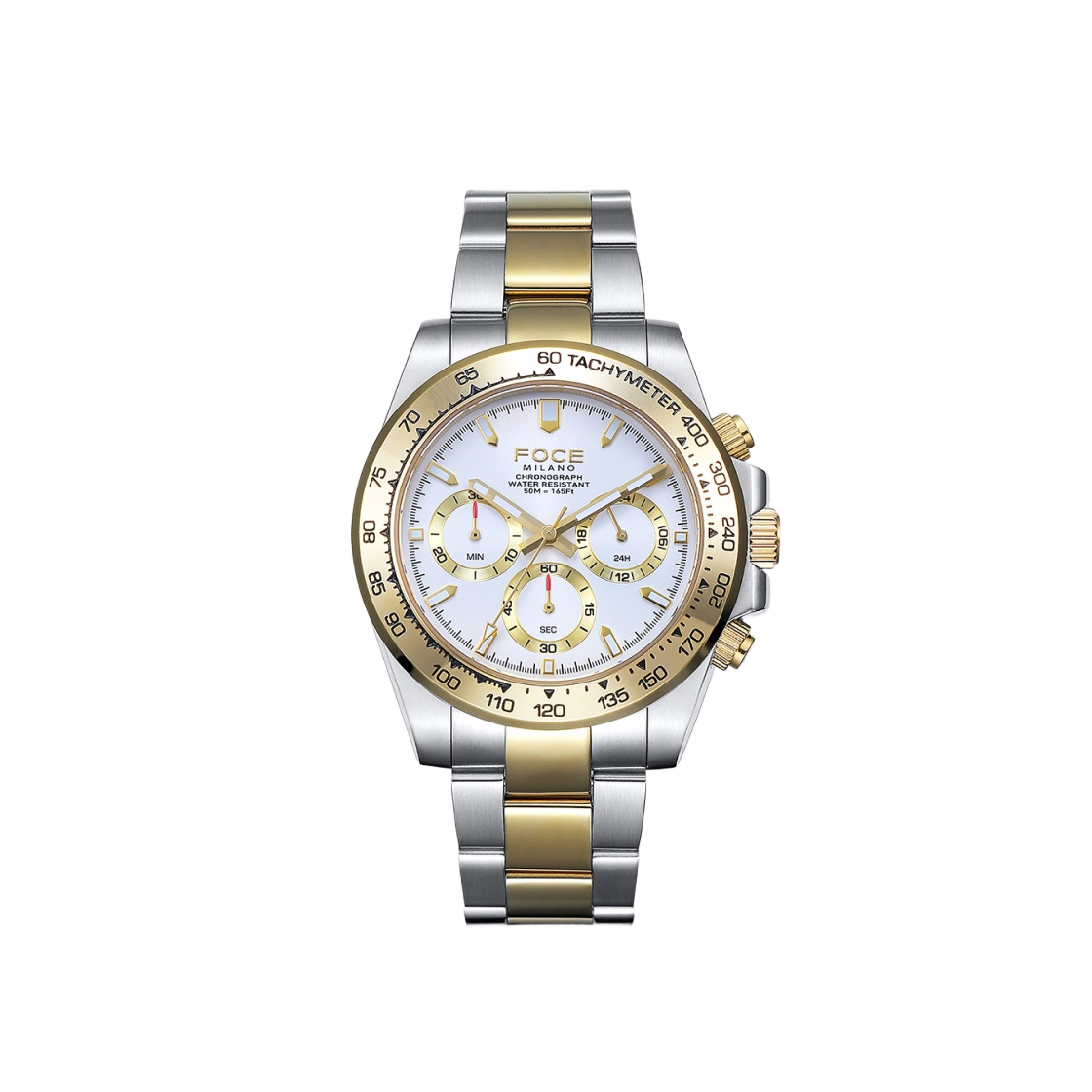 포체 41mm 크로노그래프 메탈 워치 골드(Foce 41mm Chronograph Metal Watch Gold)