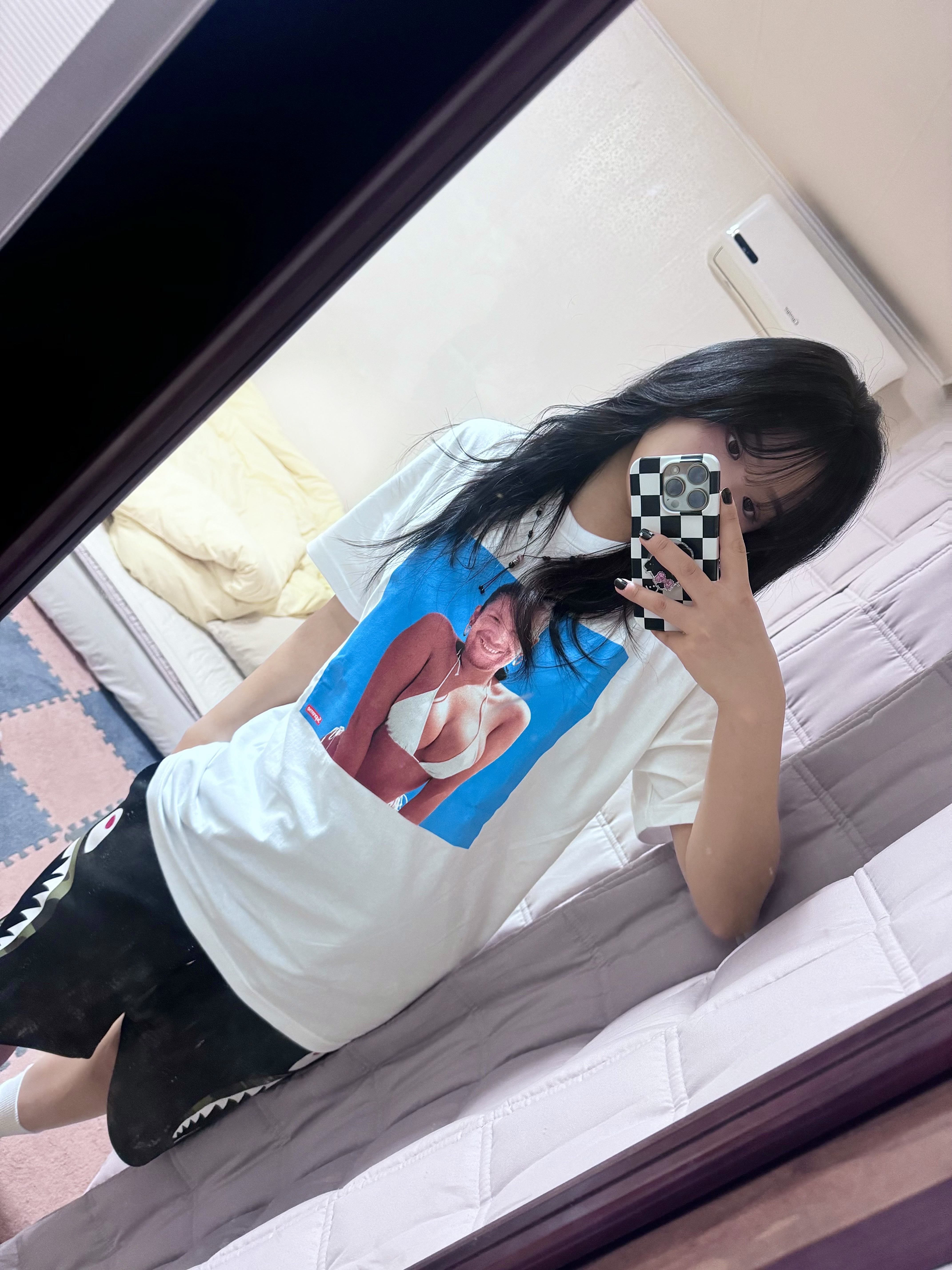 Supreme x Aphex Twin Windowlicker T-Shirt White - 25SS 착용 스타일 - 2