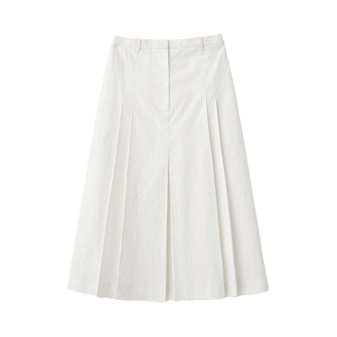 비뮤즈맨션 프론트 플리츠 디테일 스커트 오프 화이트(BEMUSE MANSION Front pleats detail skirt Off white)