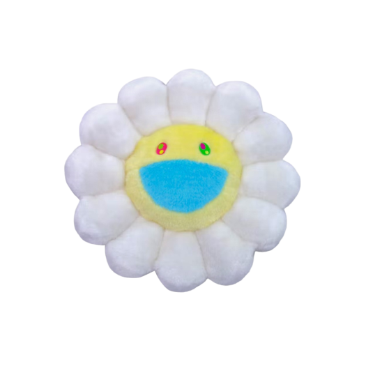 Kaikai Kiki Flower Cushion 30cm White Yellow