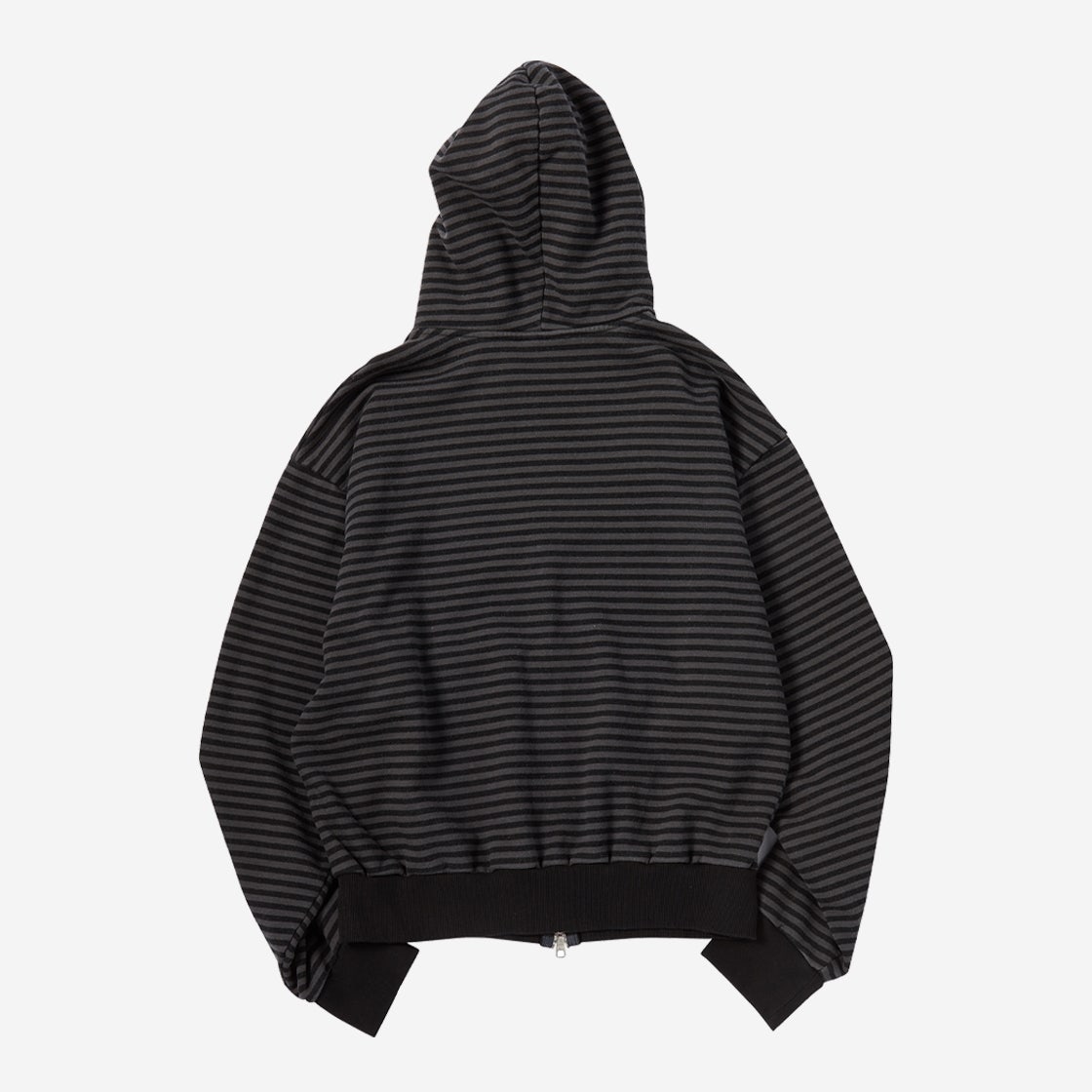 UN25HZ03BK_01 Untitled Starrynight Small Stripe Hood Zip Up BLack Chacoal - #3