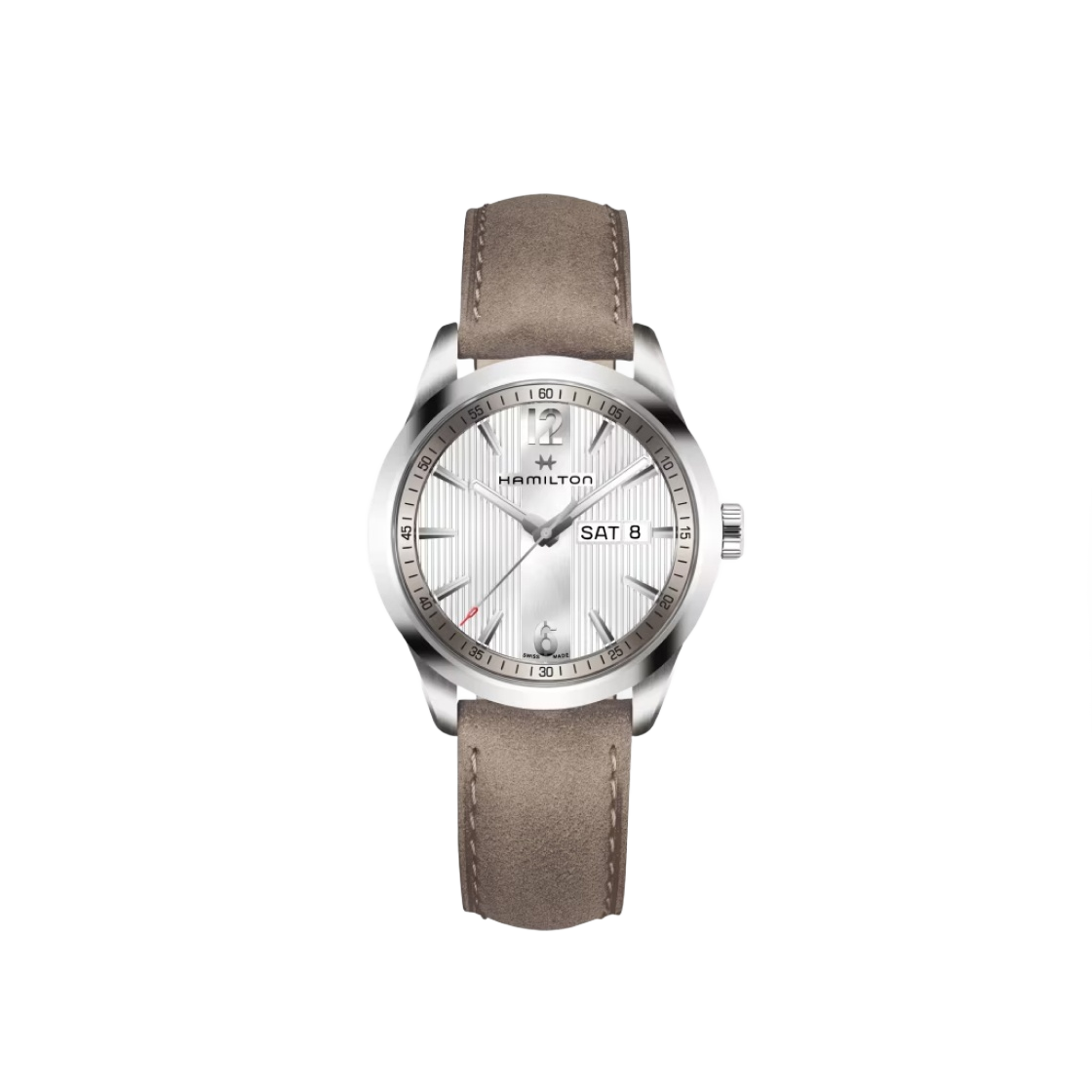 해밀턴 브로드웨이 데이 데이트 쿼츠 40mm 카우 레더 그레이(Hamilton Broadway Day Date Quartz 40mm Cow Leather Grey) - 1