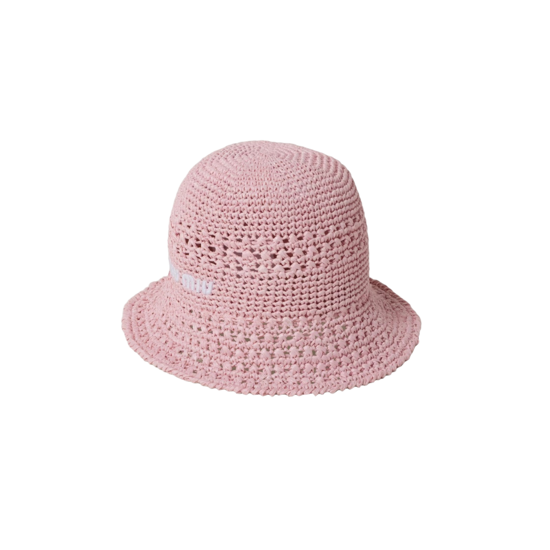(W) 미우 미우 라피아 햇 앨러배스터 핑크((W) Miu Miu Raffia Hat Alabaster Pink) - 1