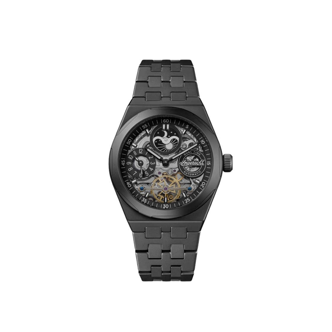 잉거솔 브로드웨이 43mm I15102 오토매틱 세라믹 블랙 블랙 블랙 다이얼(Ingersoll Broadway 43mm I15102 Automatic Ceramic Black Black Black Dial)