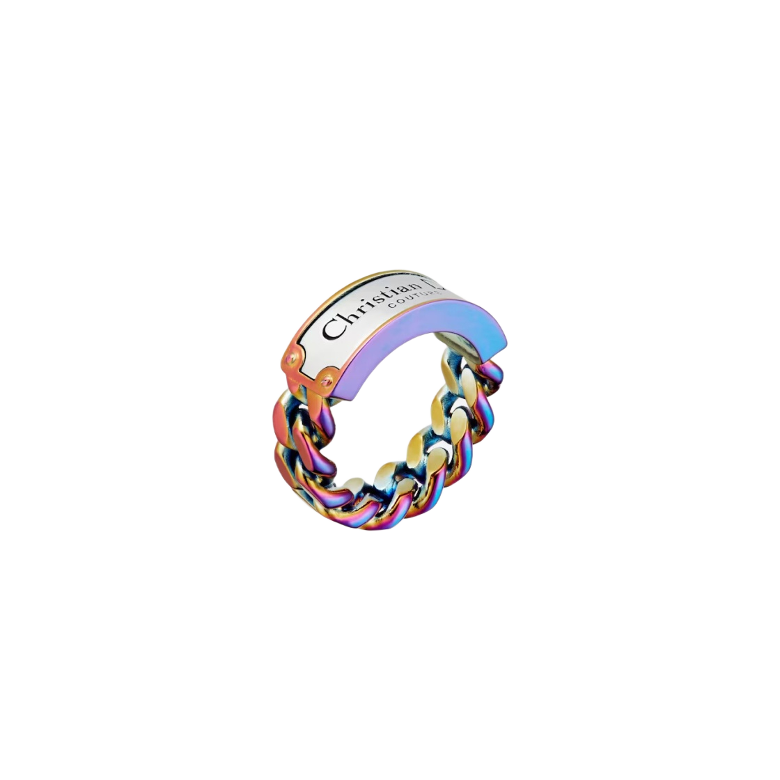 【DIOR】CHRISTIAN DIOR COUTURE CHAIN LINK RING/マルチカラー 디올 크리스찬 디올 꾸뛰르 체인 링크 링 멀티컬러 이리디센트