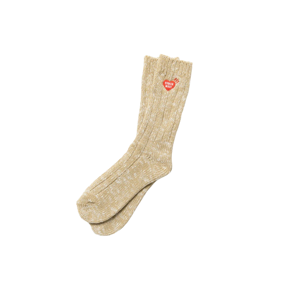 HM24GD009 Human Made Low Gauge Rib Socks Beige - 대표 이미지 #1