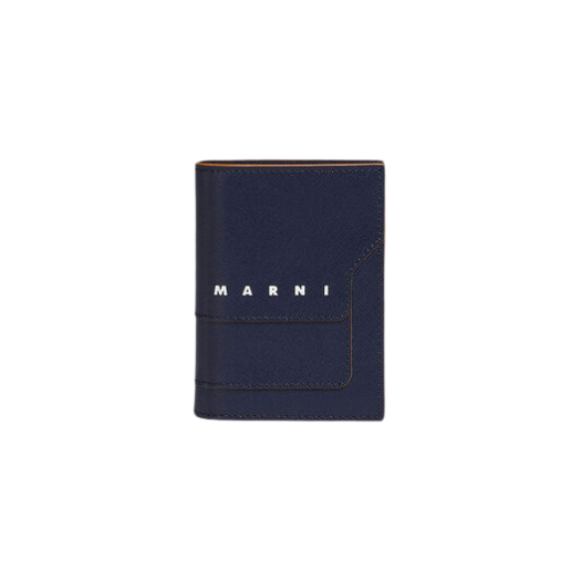 Marni Saffiano Bi-Fold Wallet Blue Black