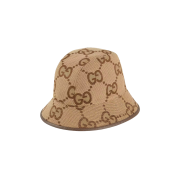 Gucci Jumbo GG Canvas Bucket Hat Camel Ebony