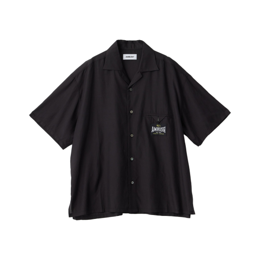앰부쉬 쇼트 슬리브 새틴 셔츠 블랙 - 25SS