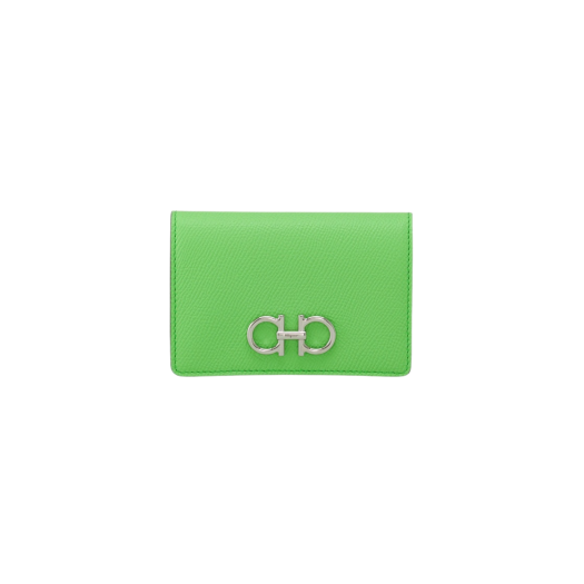 Ferragamo Gancini Credit Card Holder Lime Green