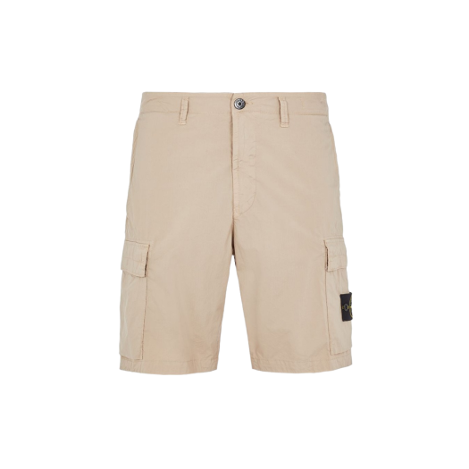 Stone Island L0803 Stretch Cotton Canvas Garment Dyed Cargo Bermuda Shorts Dove Grey - 23SS