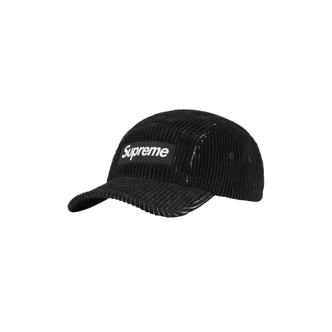 - Supreme 2-Tone Corduroy Camp Cap Black - 23SS - 대표 이미지 #1