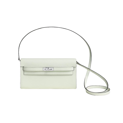 Hermes Kelly Classic To Go Wallet Epsom & Palladium Vert Fizz