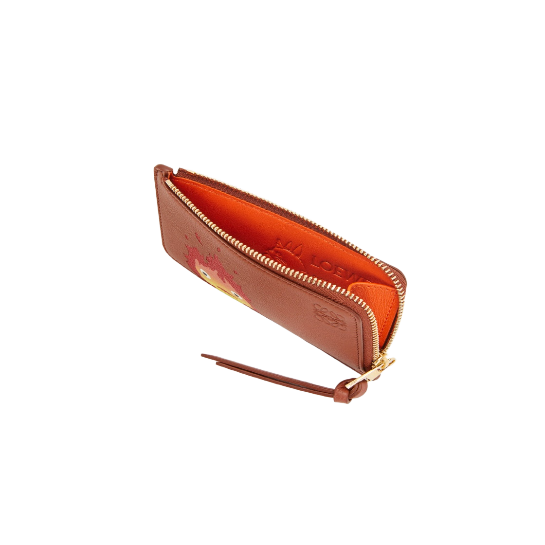 로에베 x 하울의 움직이는 성 캘시퍼 코인 카드홀더 클래식 카프스킨 러스트(Loewe x Howl's Moving Castle Calcifer Coin Card Holder in Classic Calfskin Rust) - 2