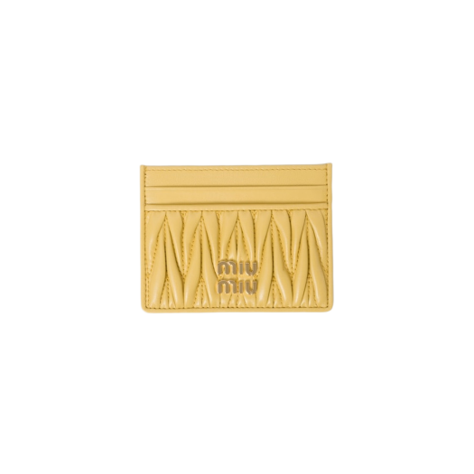 Miu Miu Matelasse Nappa Leather Card Holder Pineapple