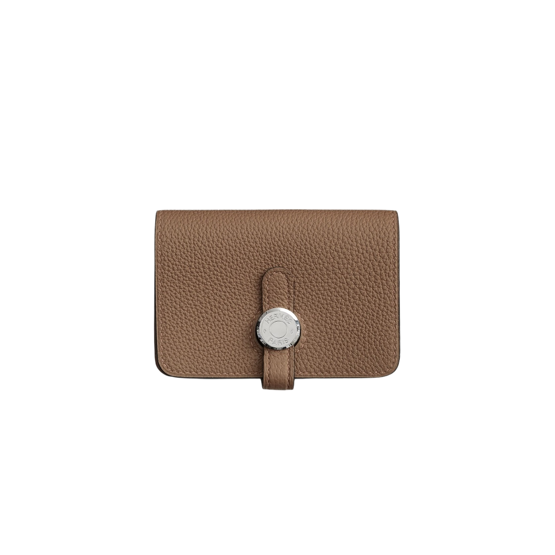 H044083CKD0 Hermes Dogon Card Holder Togo & Palladium Beige De Weimar - 대표 이미지 #1