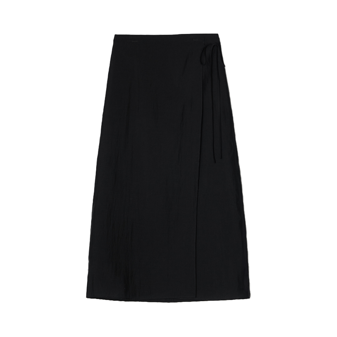 비뮤즈맨션 쉬어 랩 스커트 블랙(BEMUSE MANSION Sheer wrap skirt Black)
