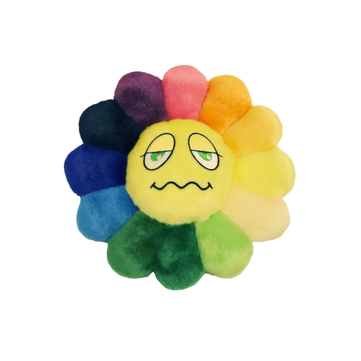 Kaikai Kiki Flower Emoji Cushion Confounded Face 30cm Rainbow