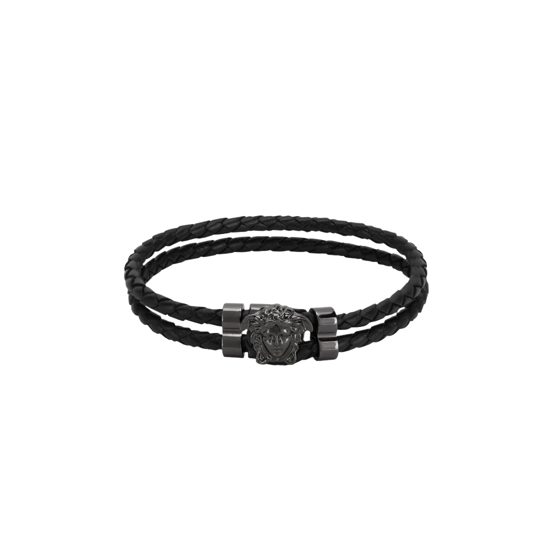 베르사체 메두사 브레이디드 레더 브레이슬릿 블랙(Versace Medusa Braided Leather Bracelet Black)