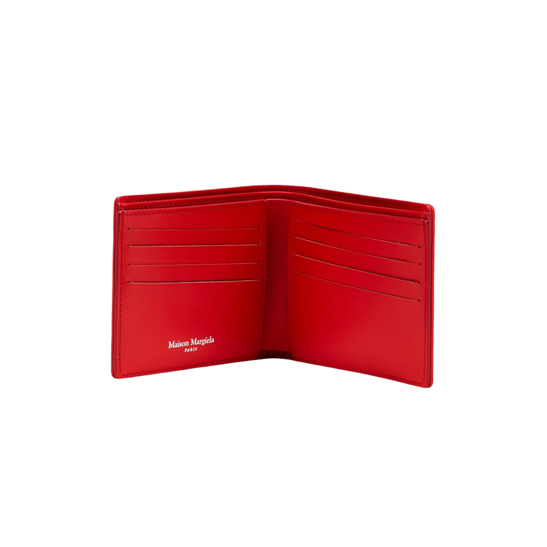 S35UI0435P0322T4033 Maison Margiela Rubber Leather Bi-Fold Wallet Red - #2