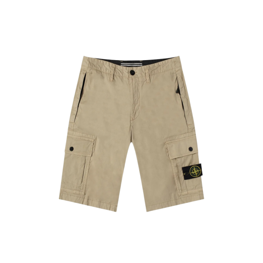 Stone Island L1119 Cotton Twill Bermuda Cargo Shorts Beige - 22SS